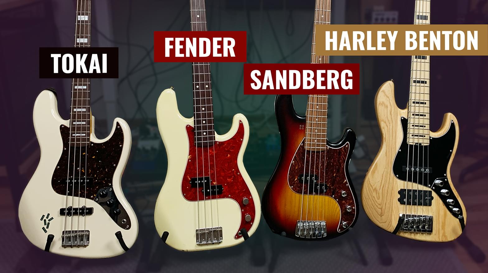 Harley Benton Enhanced vs Fender Precision vs Sandberg California vs Tokai Jazz – Studio Comparison